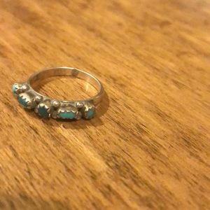 Silver and turquoise ring